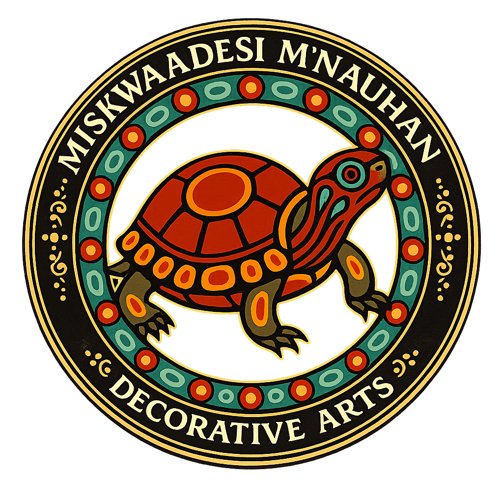 Miskwaadesi M’Nauhan Decorative Arts: the Red Painted Turtle emblem